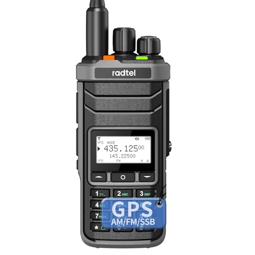 Radtel RT-860G GPS Version Multi Band Ham Radio HF UHF VHF Dual Band with AM USB LSB CW CB LW MW SW SSB Reception, 1024 Channels, 2000mAh Battery, Type-C Charging