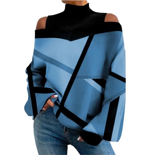 Camiseta mujer manga larga top elegante camiseta curvy cuello en V camisa talla grande geométrica color sólido blusa suave ligera camiseta casual oficina camisetas Y2k regalos baratos, turquesa, S