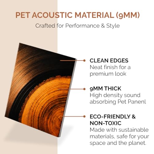 Image of Timber Acoustics Acoustic Art Wall Panels for Music Studio, 48 inchx32 inch PET Felt Sound Absorbing & Noise Reduction Panels for Wall, Acoustic Panels for Music Studio, (Vinyl Wood Fusion, Set of 6)