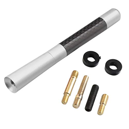 1 peça de liga de alumínio genuíno de fibra de carbono curta, antena de carros/FM para veículos