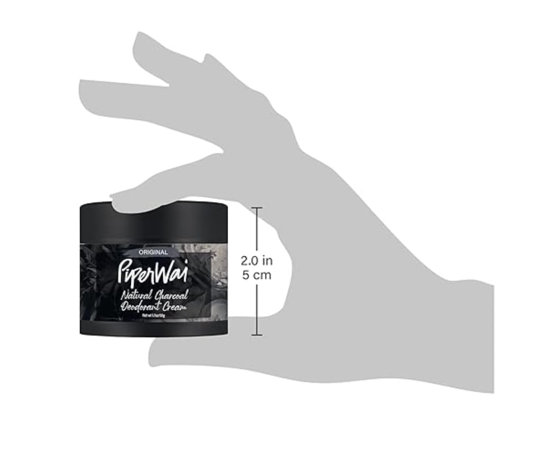 PiperWai Natural Deodorant with Activated Charcoal, Aluminum-Free & Vegan, Long-Lasting Odor Protection for Men & Women | As Seen on Shark Tank | 1.7 oz Scented Jar image 2