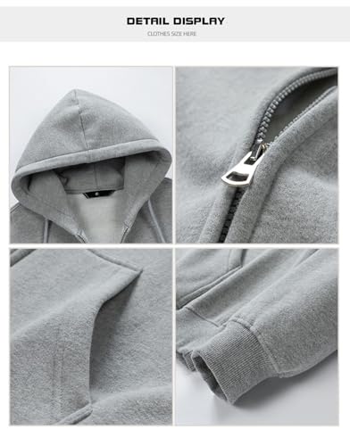 Men's Full Zip Hooded Sweatshirt Casual Long Sleeve Fall Spring Track Jackets with Pockets4