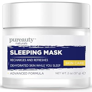 Sleep Mask Cream, Hydrating face Mask Cream Sleeping Mask, Overnight Mask for women skincare Moisturizing beauty face masks with Hyaluronic Acid, face masks, Overnight Cream - Pureauty Naturals, 2oz
