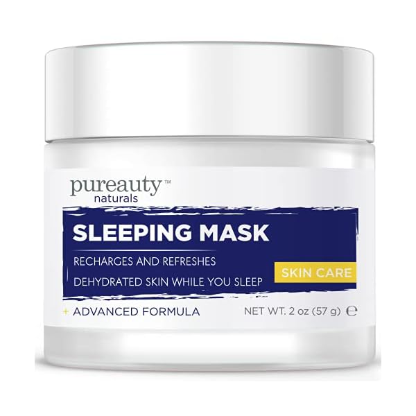 Sleep-Mask-Cream-Hydrating-face-Mask-Cream-Sleeping-Mask-Overnight-Mask-for-women-skincare-Moisturizing-beauty-face-masks-with-Hyaluronic-Acid-face-masks-Overnight-Cream-Pureauty-Naturals-2oz Sleep Mask Cream, Hydrating face Mask Cream Sleeping Mask, Overnight Mask for women skincare Moisturizing beauty face masks with Hyaluronic Acid, face masks, Overnight Cream - Pureauty Naturals, 2oz