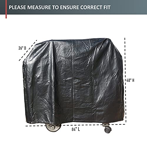 Formosa Covers | All Weather Bbq Outdoor Grill Cover - Soft Cotton Lining Protects Your Stainless Steel Extra Large Freestanding Grill - 84" L X 26" D X 48" H Black Vinyl, Weber, Brinkmann, Charbroil #TOP4