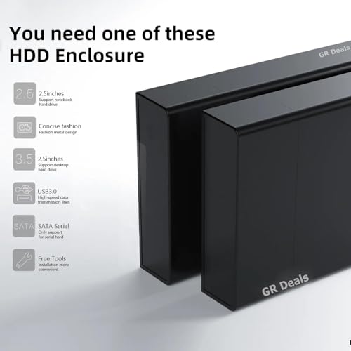 Image of USB 3.0 2 in 1 External Hard Drive Casing for 2.5″ & 3.5″ Sata Hard Drives Dual 2.5 inch and 3.5 inch HDD Enclosure. (USB 3.0 Enclosure CASE) 2in1 Combo Fastest with 5 GBPS Black.