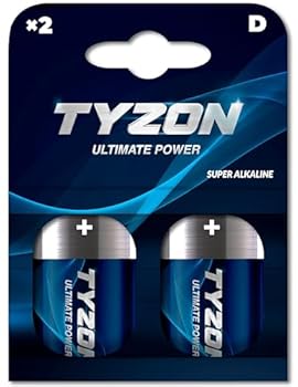 TYZON D Super Alkaline Batterien 15 Volt 2 St&uumlck  Zuverl&aumlssige Energie f&uumlr Ger&aumlte mit hohem Stromverbrauchem St