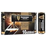 Guinness Draught Nitrosurge | 4.1% vol | 10 x 558ml Beer Cans | Official Beer of the Premier League | Perfect Pub Pour at Home | Device Sold Separately