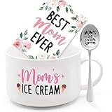 Nefelibata Mom's Ice Cream Bowl and Spoon Set with Best Mom Ever Greeting Card Mother's day Birthday