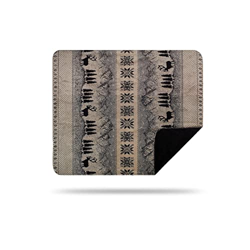 Denali Ultimate Comfort Rustic Throw Blanket W/Lightweight Microplush Acrylic, Super-Soft Fabric, American Made Hand-Stitched, Washable, & Dryable Throw Blankets - Black Forest Friends Design (60X70) #TOP1