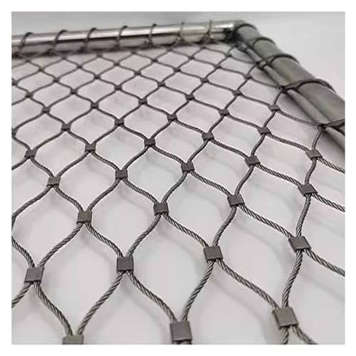 VXHCS Flexible Stainless Steel Rope Mesh, 5ftx6.6ft Safety Netting for Balcony 10cm/2mm Stair Protection Fence, Cuttable Flexible Cable Anti-Theft Mesh