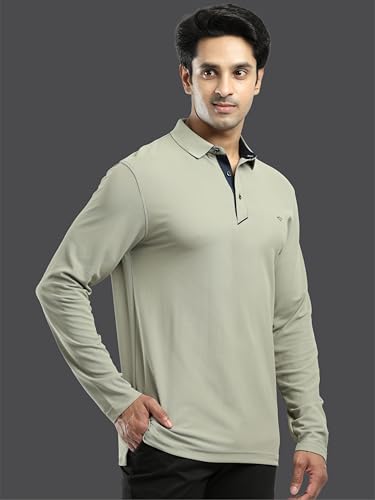 Image of STELLERS Men's Full Sleeve Polo T-Shirt | Feather Touch Feel | Odour Resistant | Wrinkle Free | Quick Dry | Stretchable | Lightweight | Anti-Static | UV Resistance | Anti-Microbial