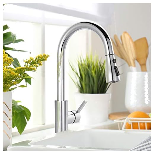 Grifo de Cocina, DALMO DAKF3F, Grifo Cocina extraible con Caño giratorio de 3 Modos de Rociado Rociador desplegable, Manija única de Arco Alto Extraiga, Acero Inoxidable Grifo de Cocina sin Plomo