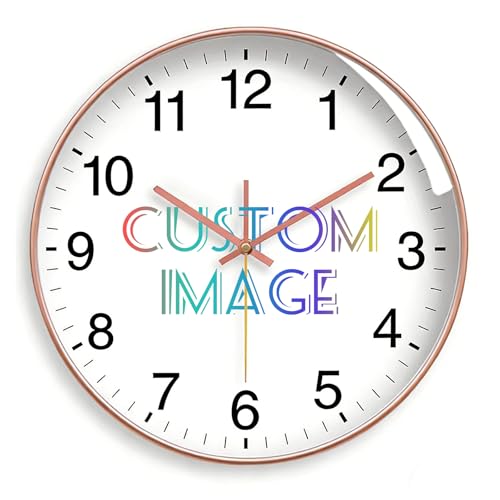 Reloj de pared personalizado silencioso, 8 pulgadas, analógico miniatura 1