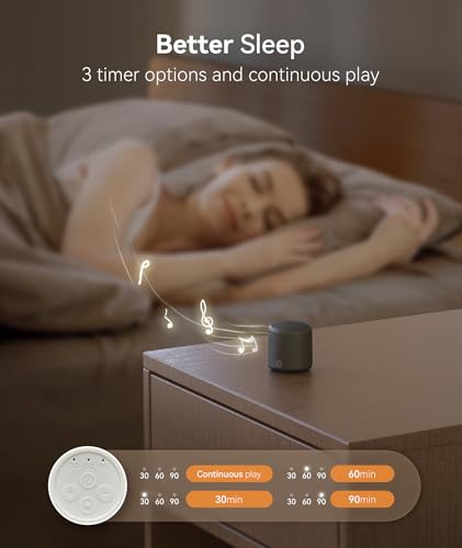 Image of Dreamegg Travel Sound Machine - Portable Sound Machine for Baby Adults, Travel Sound Machine for Sleep, 16 Nature Sound, Timer, White Noise Machine for Sleeping Gift, Black