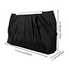 Lollanda Pochette élégante plissée en satin pour femme - Pour soirée, bal de fin d'année, fête de mariage, Noir , 20Inches, medium #2