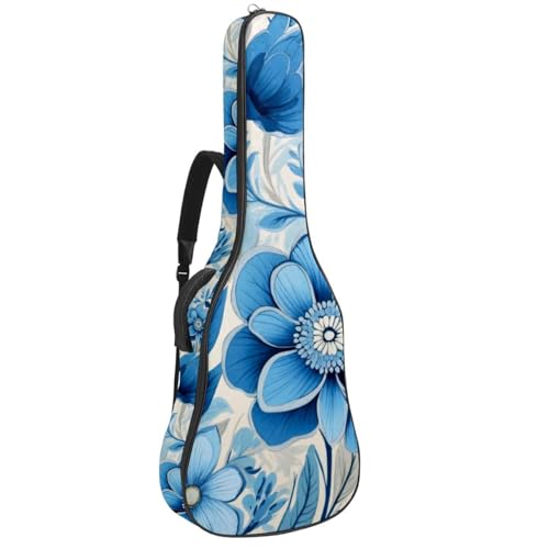 Sac pour guitare acoustique 101,6 cm housse fleurie bleue