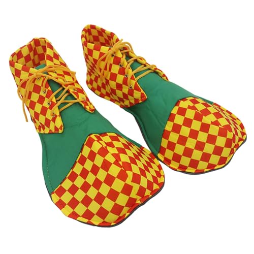 QUXVUIS Disfraces de payaso divertidos y novedosos, zapatos de payaso para adultos, calzado para disfrazarse, fiestas temáticas, suministros para cosplay y Halloween, Verde, 37 x 18 cm