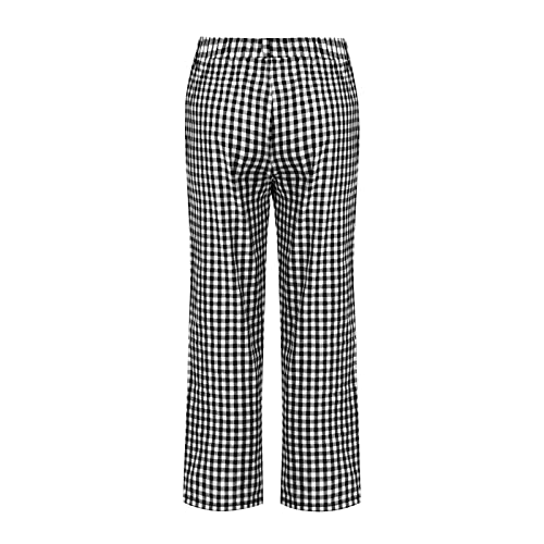 Summer Linen Capri Pants For Women Cotton Plaid Wide Leg Capris Womens Cropped Pants Beach Elastic Waist Baggy Trousers 2023 New Women's Tropical Printed Loose Fit Lounge Yoga Pants Pockets #TOP3