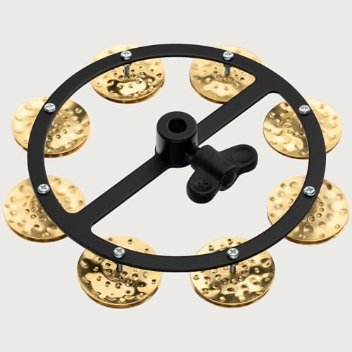 Meinl Percussion Seria Headliner Hihat Tambourine Jingle Effect, młotkowany solidny mosiądz - NIE WYPRODUKOWANY W CHINACH - Możliwość montażu na dowolnym drążku, 2-letnia (HTHH1B-BK)
