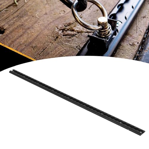 L Track Rail, 3.3ft Aluminum Airline Rail with Drilled Holes for Truck Beds, Trailers (Black)