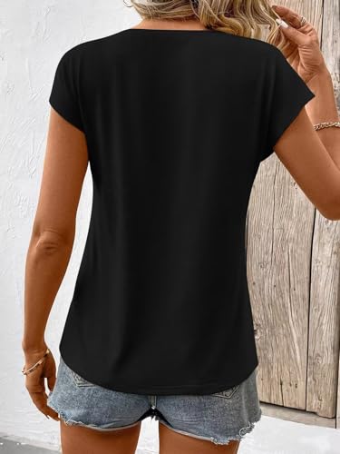 Bliwov 3 Pack Womens Cap Sleeve Tops V Neck T Shirts Summer Fall Outfits Plus Size Beach Vacation Fashion Tee Workout Clothes2