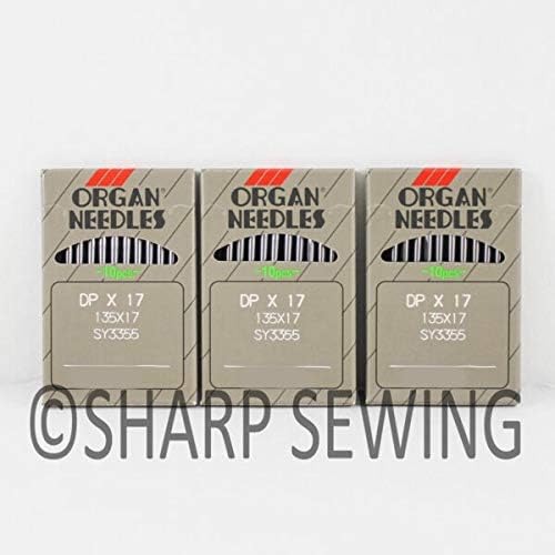 PUMICHA Needles Supplies for 30 O.R.G.A.N135X17PD #22 Titanium (Gold) Needles DPX17 Walking Foot Sewing Machine for Sewing Machine.