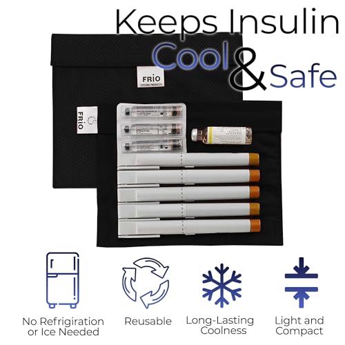 Image of Frio Extra Large Insulin Cooler Travel Case Black | 45+ Hours Insulin Cooling, No Icepacks Needed | Holds 8 Insulin Pens or Vials | Diabetes Travel Case, UK Made, Portable Daily Insulin Storage