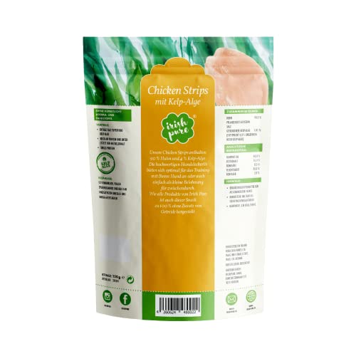 Irish Pure Hundesnacks - Training Hund, Getreidefrei, Hunde Belohnung, 100% Natürlicher Snack, Hundeleckerli, Gesunder Hundesnack, Kausnack - 150g (Huhn)