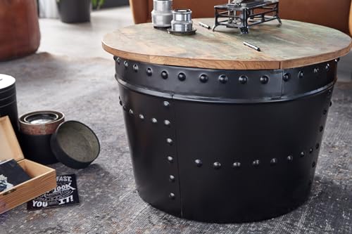 FineBuy Tavolino da caffè Nero Mango Legno