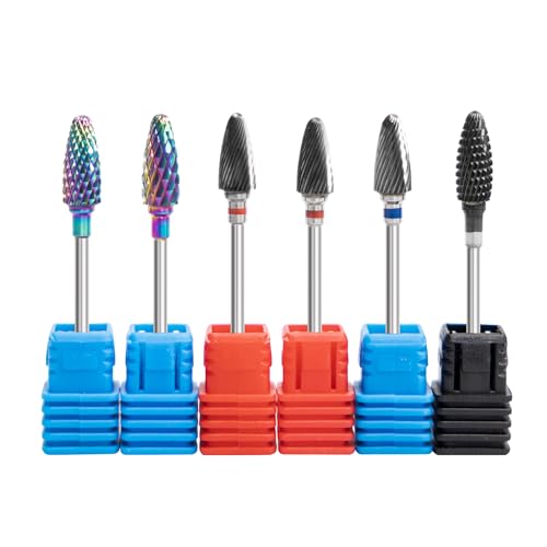 Foret à ongles en carbure de tungstène pour ponceuse manucure de forme cylindrique