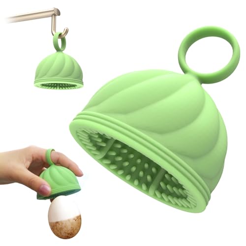 DOID TAG Egg Washer for Fresh Eggs - Upgraded 2.0 Silicone Egg Scrubber | Farm Fresh Egg & Vegetable Scrubber | Dishwasher Safe, Gentle on Shells (Green 1 Pcs)