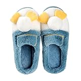 [beating] ドナルドダック 綿のスリッパ ホーム 屋内 寝室 男性 女性 レディース メンズ かわいい 豪華なスリッパ秋/冬 かわいい おしゃれ スリッパ ルームシューズ 冬 モコモコ 室内 トイレ 防寒 静音 暖かいキャラクター かわいい おしゃれ (ブルー,24-24.5CM)