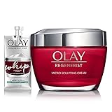 Olay Regenerist MicroSculpting Cream Face Moisturizer with Hyaluronic Acid, Niacinamide, Vitamin B3+, 1.7 Oz + Whip Face Moisturizer Travel/Trial Size Gift Set