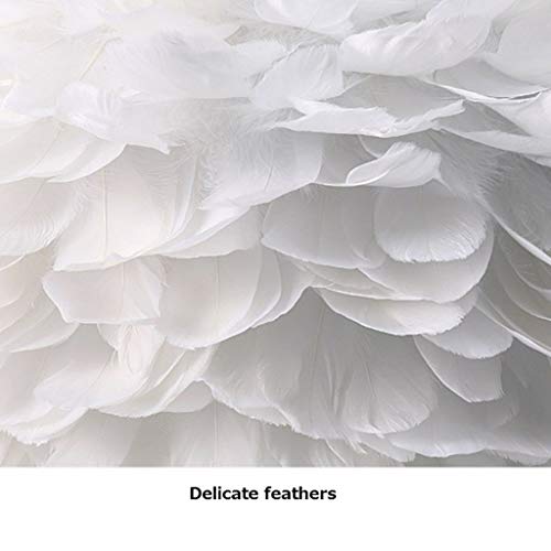Chandelier LED design plumes blanches lustre de salon chic et raffiné - 4
