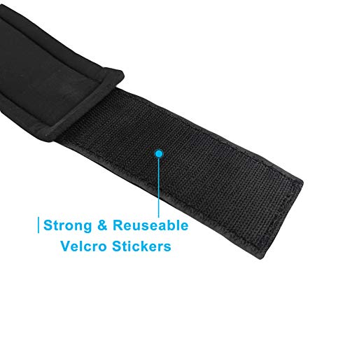 YCYU Padded Ankle Cable Straps for Cable Machine - Ankle Cuffs of Glute Leg Kickback with Free Bag-Great for Crossfit Bodybuilding Gym Home Workout - Black 2 Pack (White D-Ring)