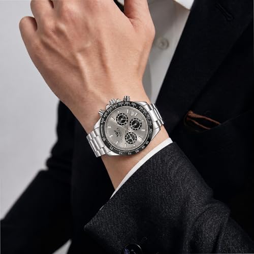 Image of Watch for Man | Analog Wrist Watch with Stainless Steel Strap | Mens Watch | Watches for Men | Business Office Wear | Black-Golden | TX-1003 | Quartz Movement | 1 Year Warranty