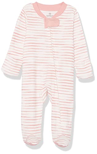 Image of HonestBaby baby-girls Sleep & Play Footed One-piece Pajama Sleeper 100% Organic Cotton, Baby Girls