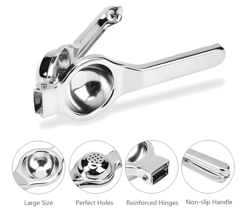 Image of 2-in-1 Stainless Steel Lemon Squeezer with Bottle Opener | Manual Citrus Juicer | Food Grade Rustproof Heavy Duty Lemon Press for Lemon & Lime | Easy Clean Kitchen & Bar Use | Silver (2)