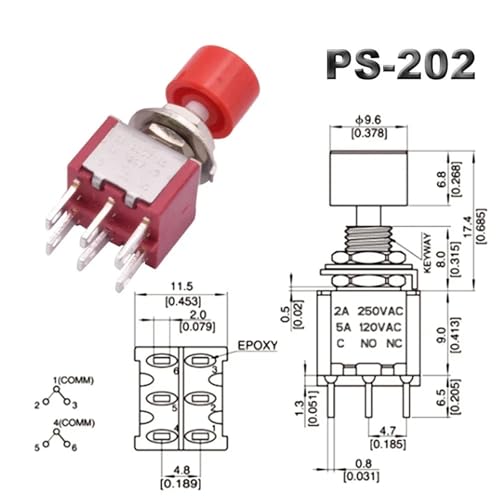 Interruptor momentáneo SPDT mini para reparar mandos sin holgura 6