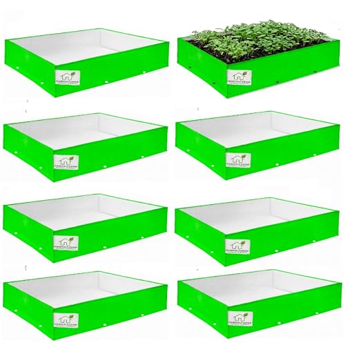 Image of HDPE Square Grow Bags 24x12x9 Inch 260 GSM UV Protected Green Planters for Terrace, Balcony & Vegetable Gardening Pack of 8