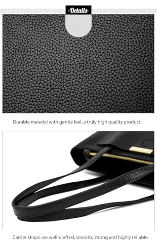 Women's Faux Leather Purses and Handbags for Women, Travel Tote Bag, Large Shoulder Bag with Zipper in 4 Colors4