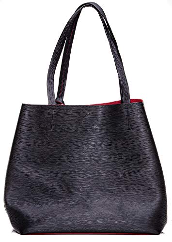Bolsa Feminina Dhaffy Preto com Vermelho, Saco, Acompanha Necessaire. cor:vermelho;tamanho:G