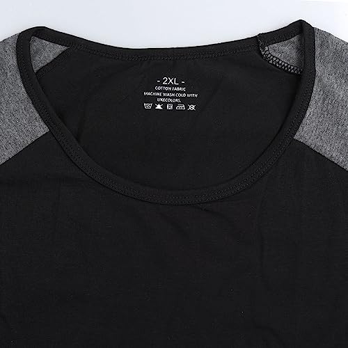 Mens Muscle Cut Raglan T Shirts with 3/4 Sleeve Fitness Workout Tops3