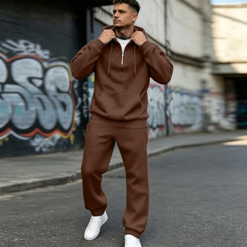 Mens Sweatsuit Two Piece Outfits Oversized Ligh Weight Sport Jogging Suits - image 3