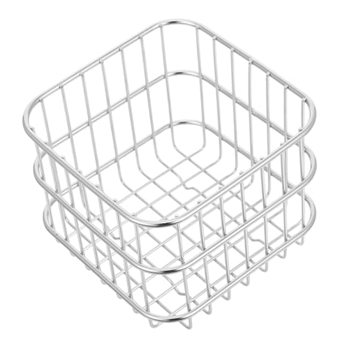 UTHCLO ステンレス製野菜洗いかご 大容量丈夫水切りバスケット キッチン収納用多機能食品フルーツ置物ラック