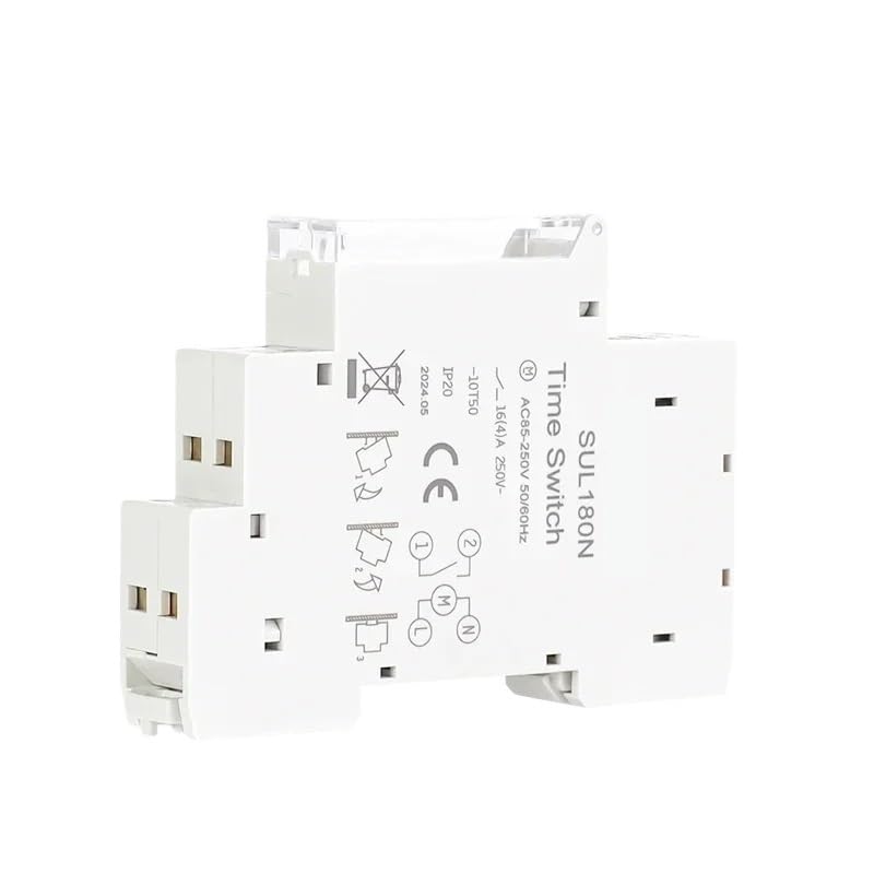 SUL180N Timer Switch 24 Hours Electrical Programmable Timer 110V 220V 16A with Battery Din Rail Mechanical Timer Switch