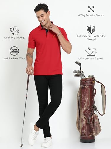 Image of STELLERS Men's Premium Regular Fit Polo T-Shirt's |Feather Touch Feel | Odour Resistant| Anti-Static| Wrinkle Free | Quick Dry | Stretchable | Lightweight | Sweat-Proof