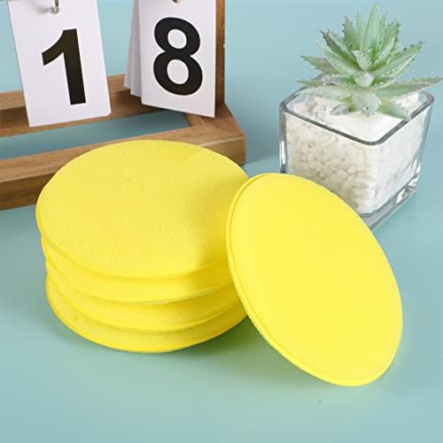 18Pcs Car Polishing Pads, Soft Foam Applicator Pads Car Wax Cleaning Pads Sponge Applicators for Clean Car Vehicle Auto Glass (Yellow)
