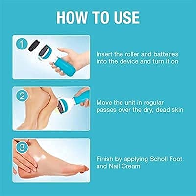 Ezalla Foot Roller Callus Remover Hard And Dead Skin Remover |Feet Care Callus Remover |Pedicure for Hard Cracked Skin, Foot Scrubber Roller |pedicure machine foot spa electric for home(MULTI COLOR) 3